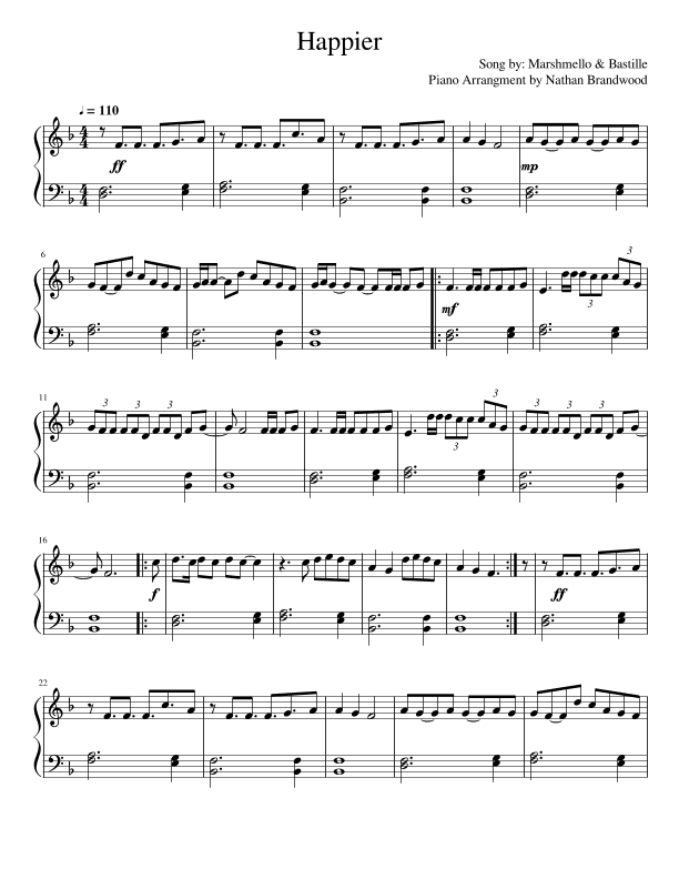 Happier (arr. Nathan Brandwood)