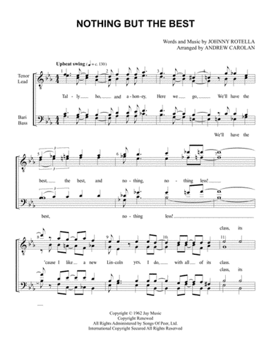 Nothing But The Best (arr. Andrew Carolan)