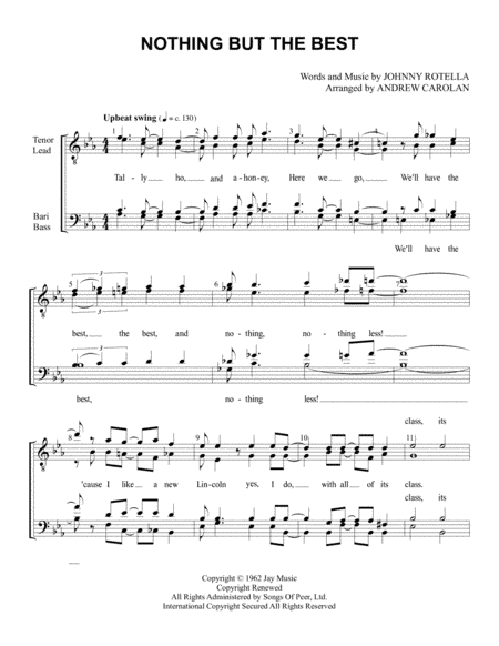 Nothing But The Best (arr. Andrew Carolan)