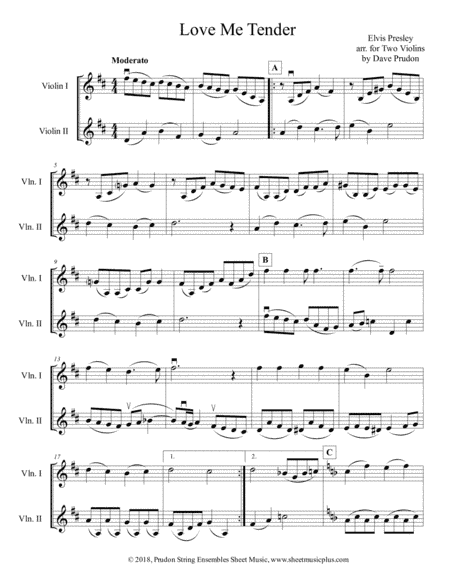 Love Me Tender (arr. Dave Prudon)