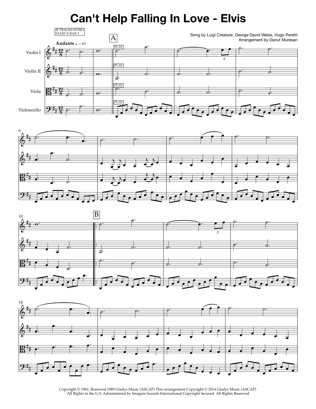 Can't Help Falling In Love (arr. Danut Muresan)