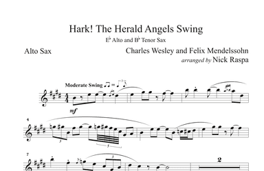 Hark! The Herald Angels Swing (Alto Sax & Tenor Sax duet) Alto Sax part (arr. Nick Raspa)