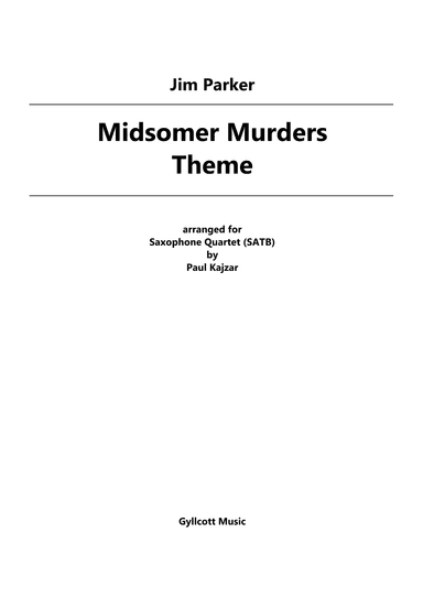 Midsomer Murders (main Title/cues) (arr. Paul Kajzar)