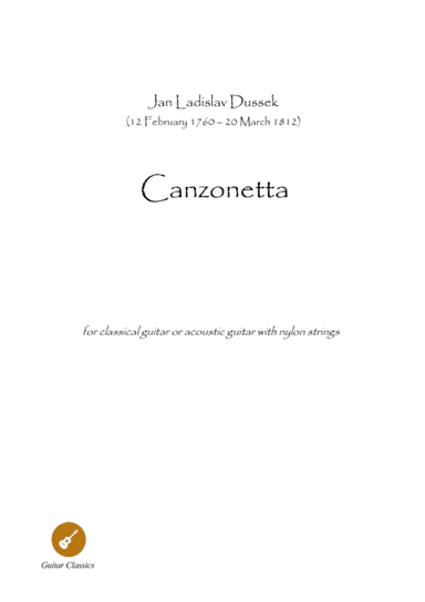 Guitar Classics Canzonetta by Dussek (arr. PianoSheetNow)