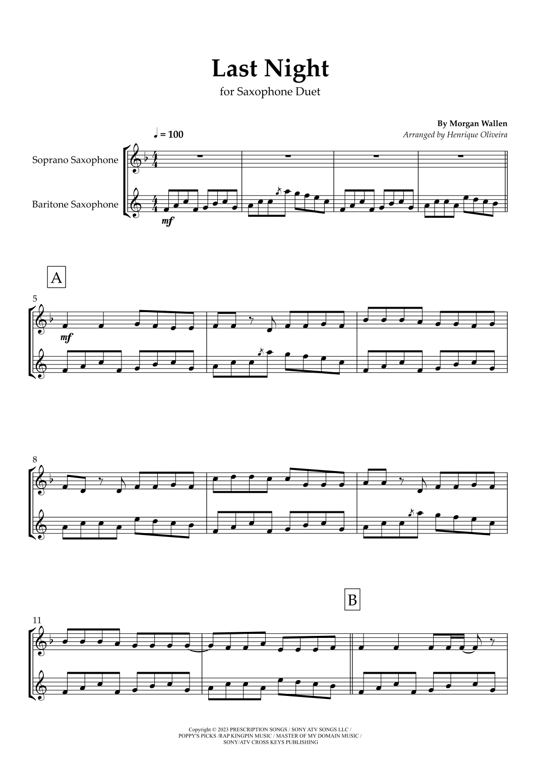 Last Night (arr. Henrique Oliveira)