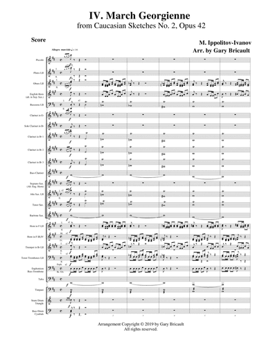 Georgian March (Mvt IV) from "Caucasian Sketches, Suite 2" Opus 42 (arr. Gary Bricault)