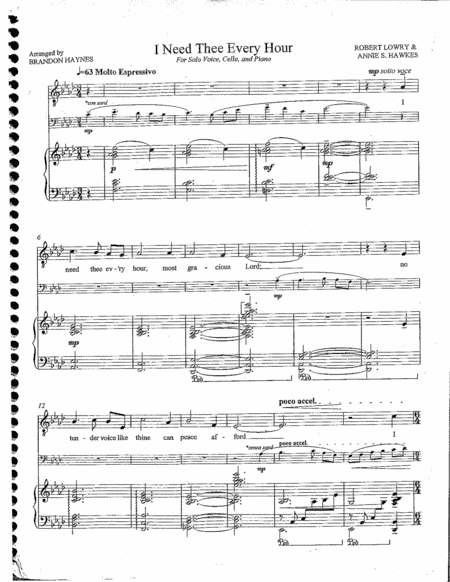 I Need Thee Every Hour (arr. Brandon Haynes)