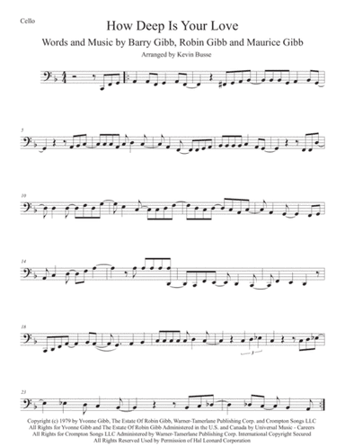 How Deep Is Your Love  from the Motion Picture SATURDAY NIGHT FEVER (arr. Kevin Busse)