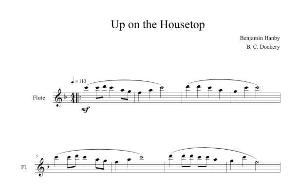 Up on the Housetop (Flute Solo) (arr. B. C. Dockery)