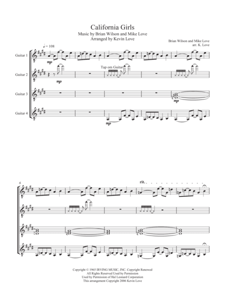 California Girls (arr. Kevin Love)