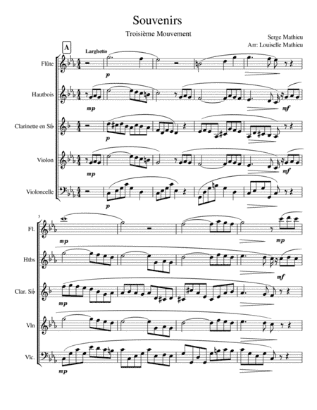 Souvenirs (Quintette, 3rd movement.)