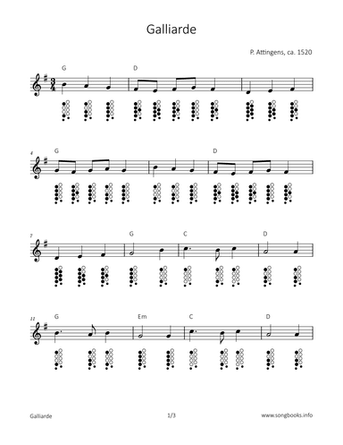 Galliarde (arr. songbooks.info)