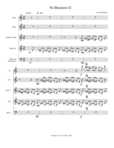 Horn (or Bassoon) Wind Quartet #2
