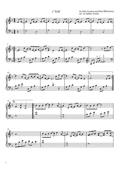 I Will (arr. Debbie Vinick)