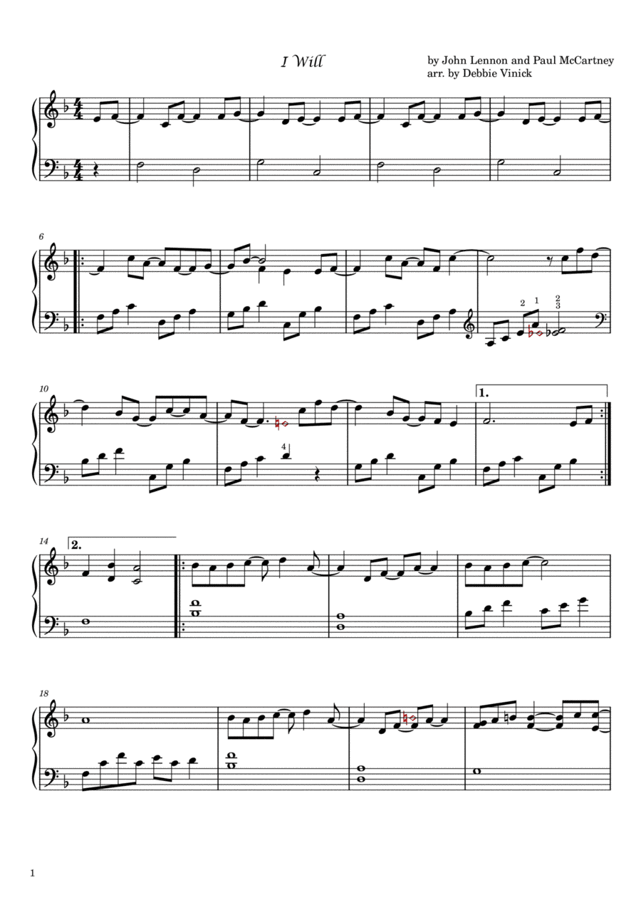 I Will (arr. Debbie Vinick)