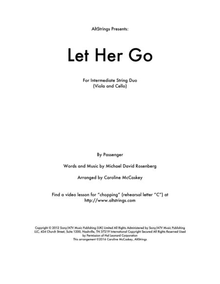 Let Her Go (arr. Caroline McCaskey)