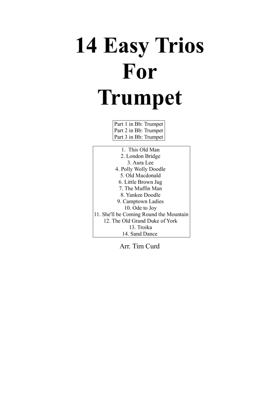 14 Easy Trios For Trumpet (arr. Curd)