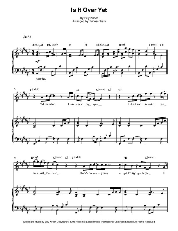 Is It Over Yet (arr. Tunescribers)