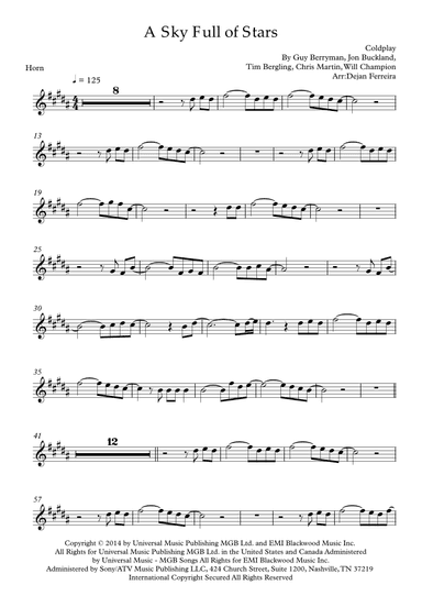 A Sky Full Of Stars (arr. Dejan Ferreira)