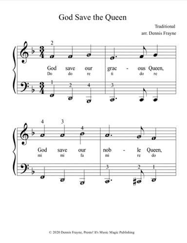 God Save the Queen (big alpha note notation) (arr. Dennis Frayne)