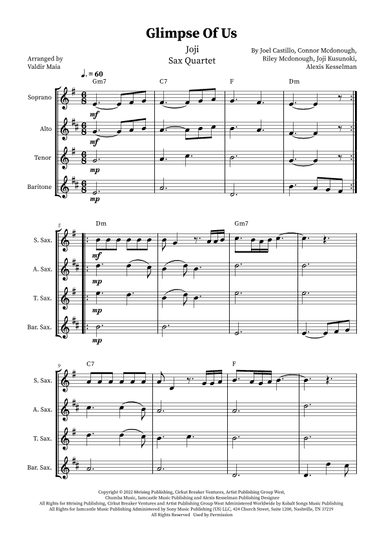 Glimpse Of Us (arr. Valdir Maia)