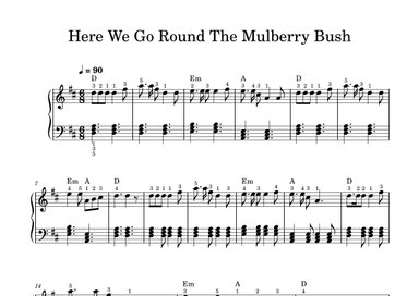 Here We Go Round The Mulberry Bush (folk song) - piano (arr. Piano eTutor app)