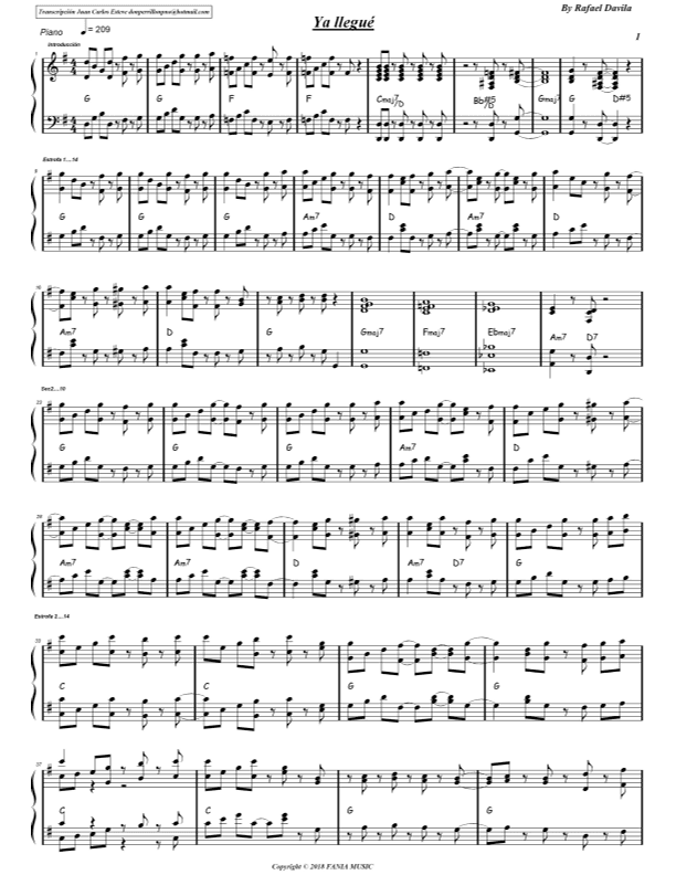 Ya Llegue (arr. juan carlos esteve / Gran Coda)