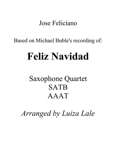 Feliz Navidad (arr. Luiza Lale)