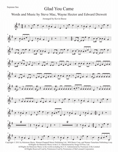 Glad You Came (arr. Kevin Busse)