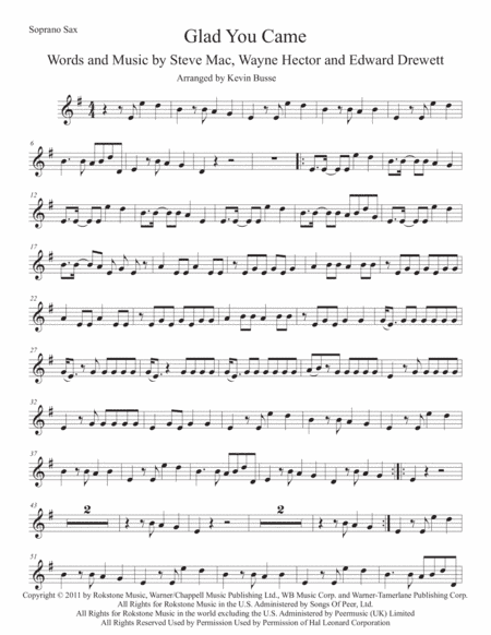 Glad You Came (arr. Kevin Busse)