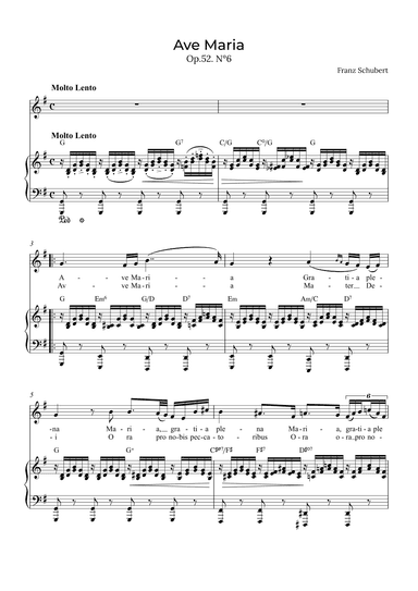 Ave Maria Schubert - Soprano with chords in G (arr. Alex Nunes Rodrigues)