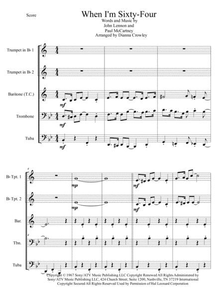 When I'm Sixty-Four (arr. D. Crowley)