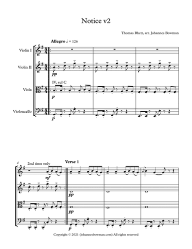 Notice (arr. Johannes Bowman (BowString Music))