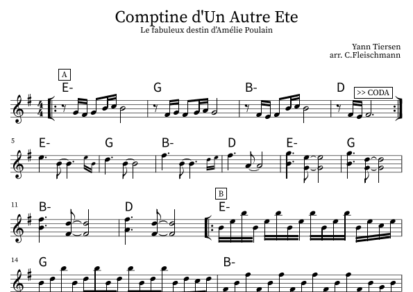 Comptine D'un Autre Été: L'après-midi (arr. Christoph Fleischmann)
