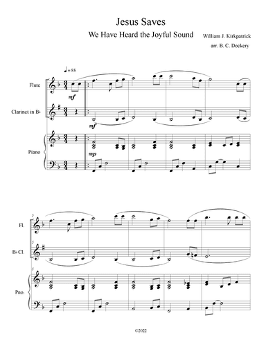 Jesus Saves (Flute and Clarinet Duet with Piano Accompaniment) (arr. B. C. Dockery)