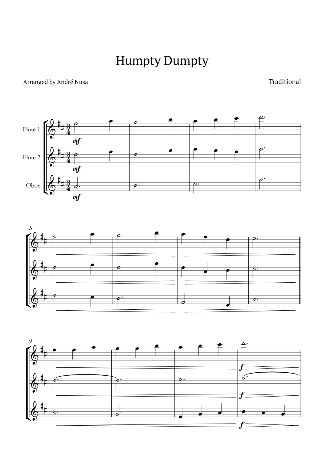 Humpty Dumpty (arr. André Nusa)
