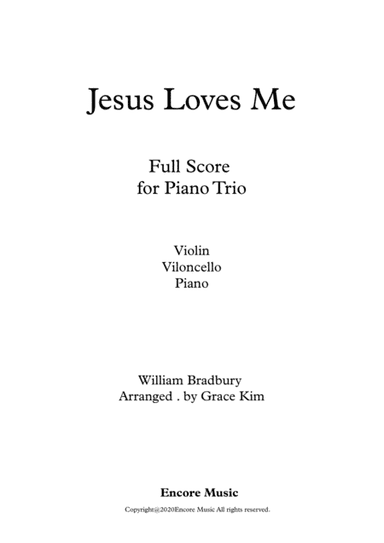Jesus Loves Me with Mozart (Violin/Cello/Piano) (arr. Grace Kim)