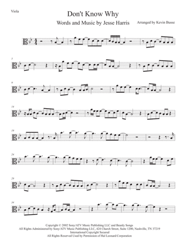 Don't Know Why (arr. Kevin Busse)