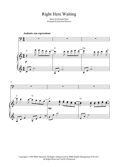 Right Here Waiting (arr. Kaiserin Rebecca)
