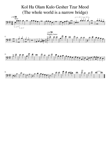 Kol haolam kulo gesher tzar meod כל העולם כולו גשר צר מאד (arr. Be'eri Moalem)