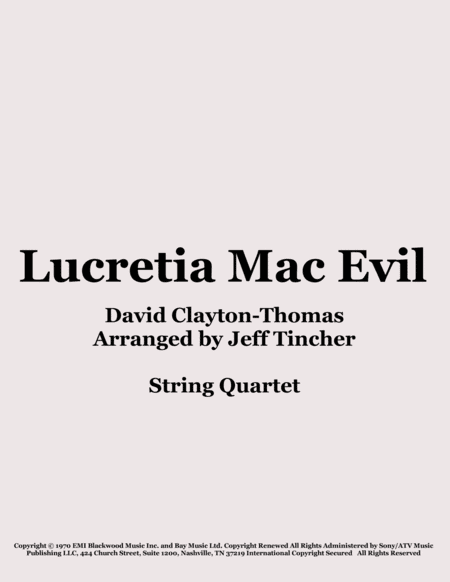 Lucretia Mac Evil (arr. Jeff Tincher)