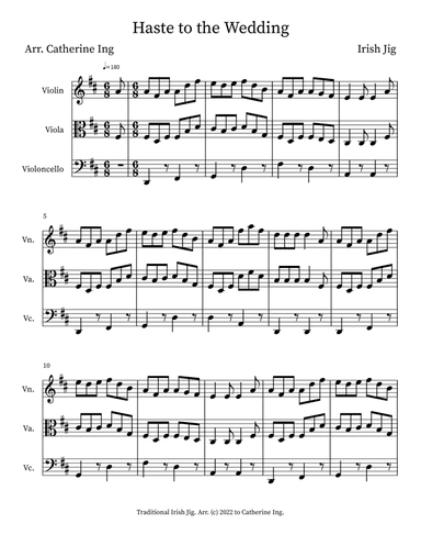 Haste to the Wedding - String Trio (arr. Catherine Ing)