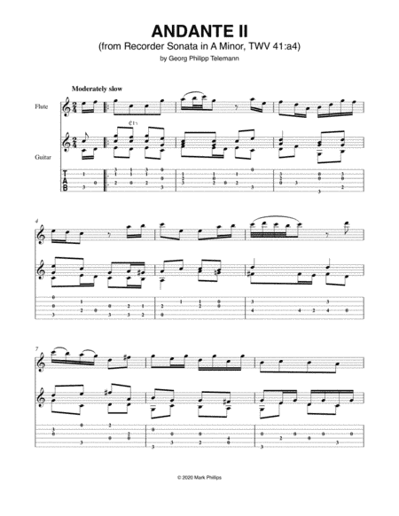 Andante II (from Recorder Sonata in A Minor, TWV 41:a4) (arr. Mark Phillips)