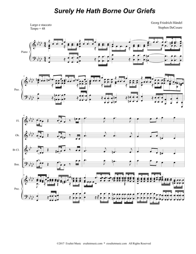 Surely He Hath Borne Our Griefs (Woodwind Quartet and Piano) (arr. Stephen DeCesare)