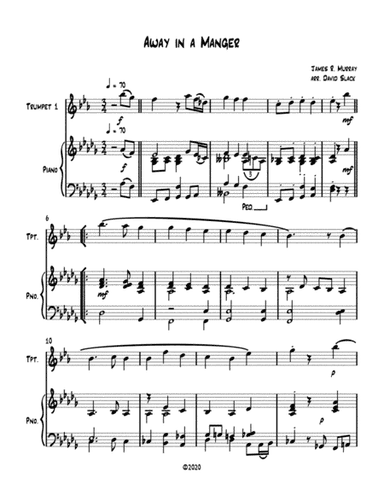 Away in a Manger (Trumpet solo) with optional piano accompaniment (arr. Dave Slack)