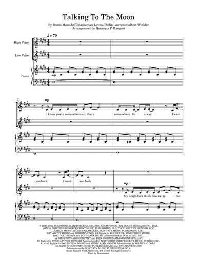 Talking To The Moon (arr. Henrique F Mangoni)