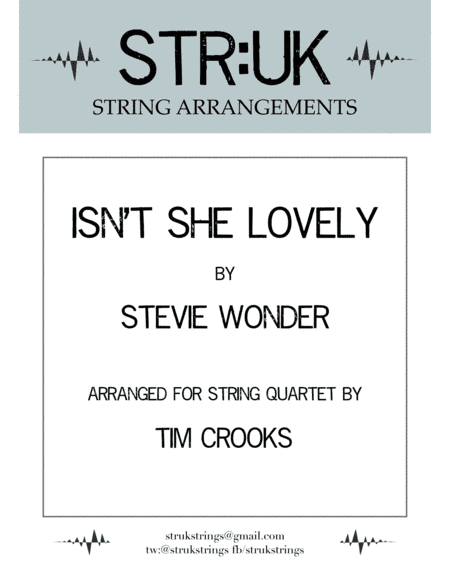 Isn't She Lovely (arr. Tim Crooks)