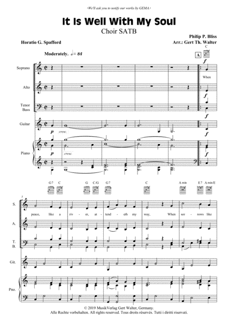 It Is Well With My Soul (arr. Gert Th. Walter)
