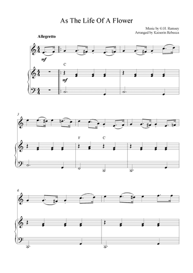 As the Life of a Flower (arr. Kaiserin Rebecca)