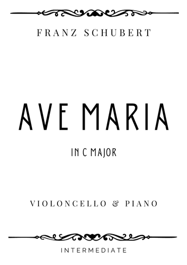 Schubert - Ave Maria in C Major - Intermediate (arr. Piacere Music Sheets)